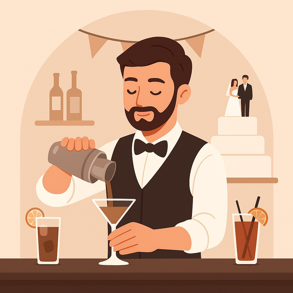 Las funciones de un barman en una Boda
